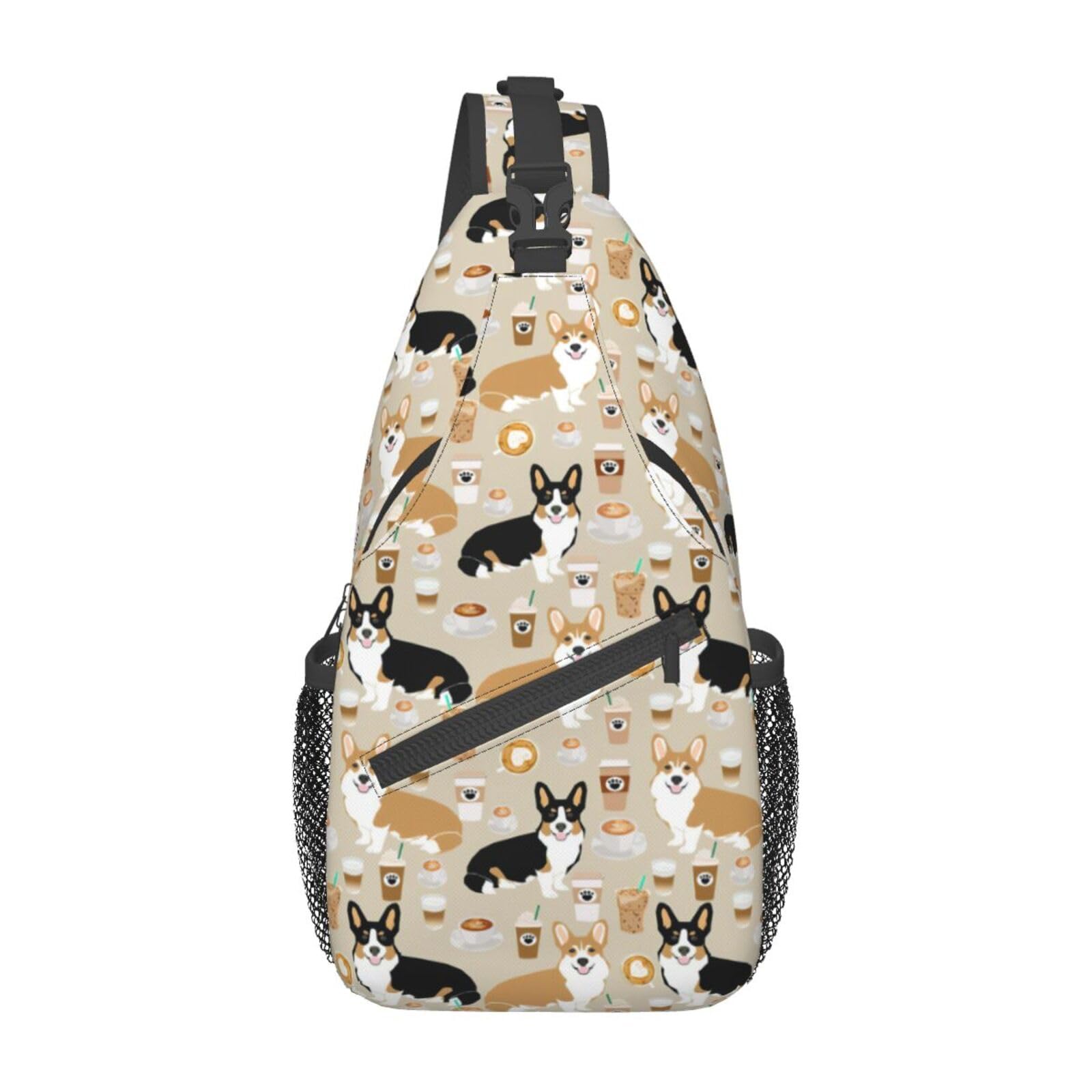 Corgi Sling Bag Crossbody Backpack for Women & Men - Cute Dog Lover Gift, Travel Chest Daypack Shoulder Purse - Perfect for Daily Use, Hiking, Shopping & Pet Lovers Accessories