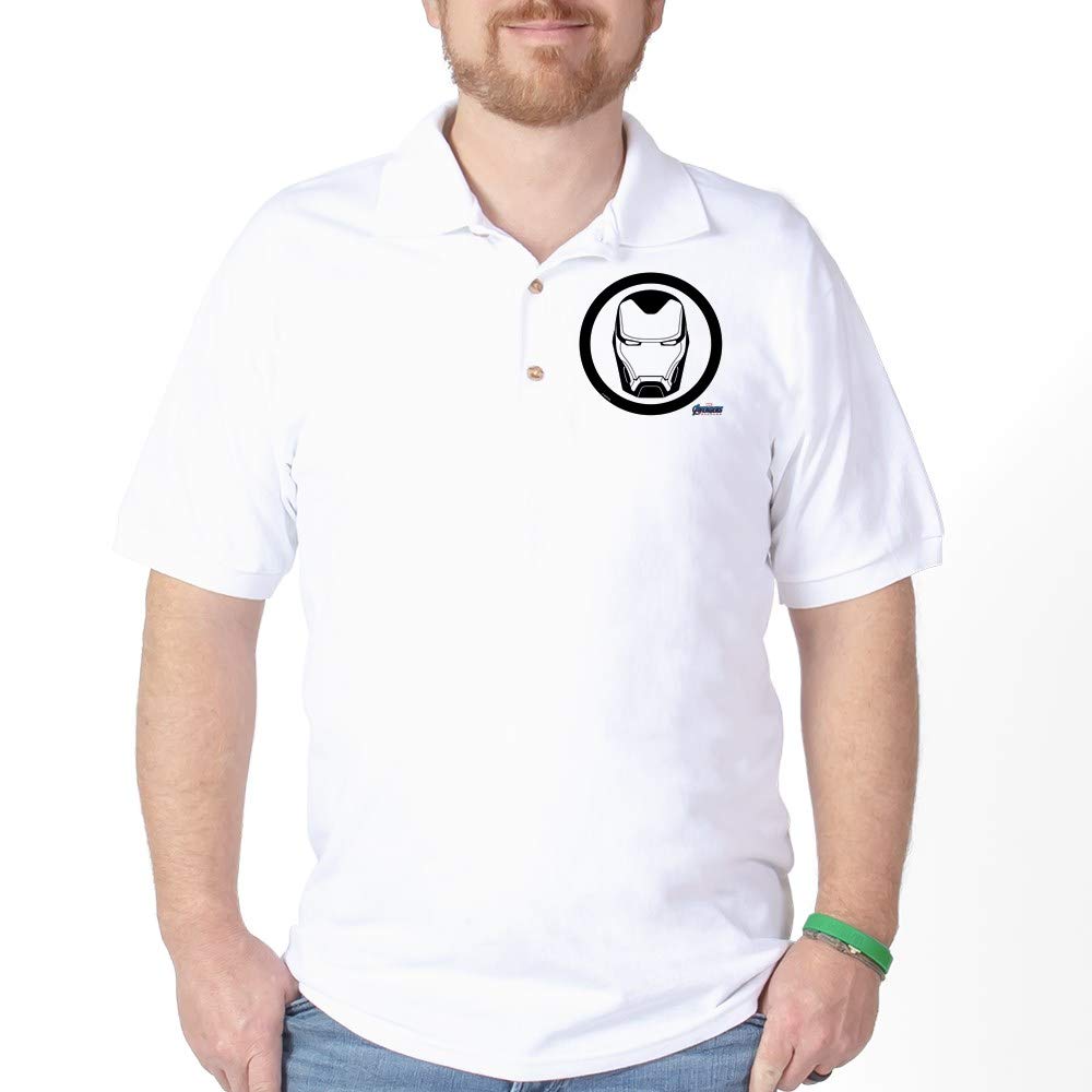 Iron Man Logo Golf Shirt for Men - Breathable Pique Knit Polo Shirt - Marvel Superhero Graphic Tee - Perfect for Golf, Casual Wear & Superhero Fans