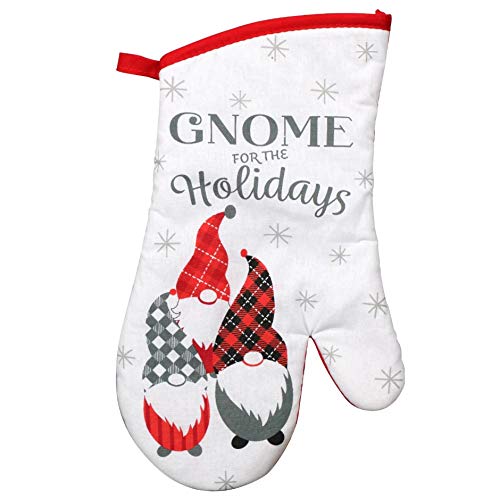 Festive Christmas House Gnome Kitchen Gift Set - 2 Holiday Dish Towels, 1 Oven Mitt & 2 Pot Holders for Baking, Cooking & Holiday Decor (Perfect for Christmas Gifts & Kitchen Decorations)