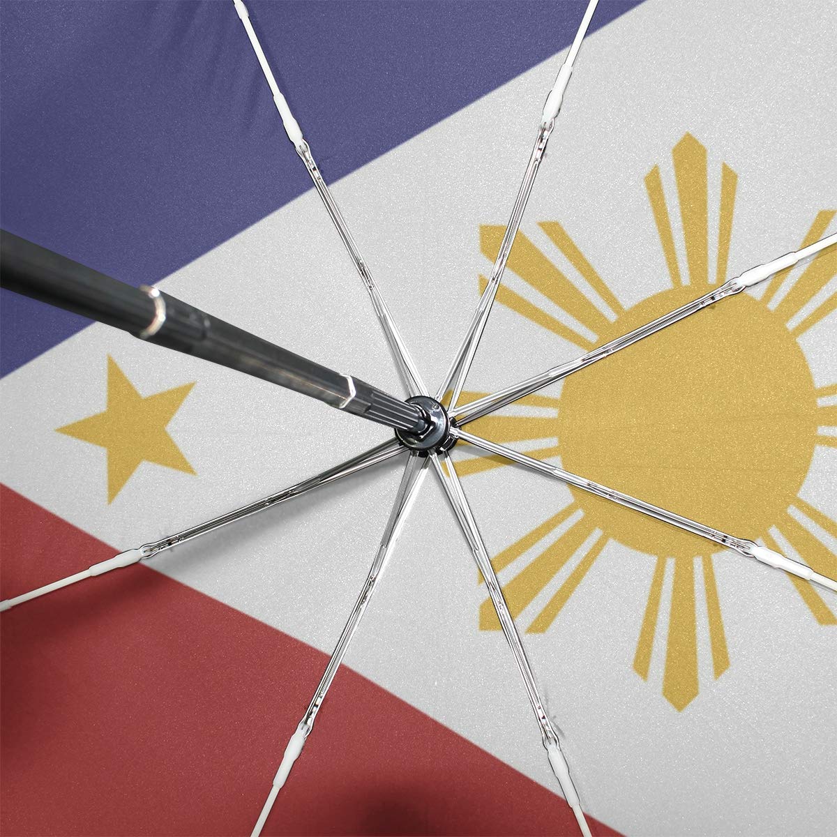 Windproof Travel Umbrella Auto Open & Close - Compact Folding Umbrella for Rain with Philippines Flag Design - Perfect for Commuting, Travel & Outdoor Activities