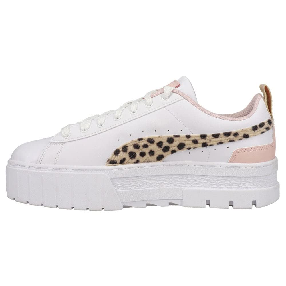 PUMA Women's Mayze Feline Platform Sneakers - Leopard Print Casual Shoes for Women | White Fashion Sneakers | Perfect for Streetwear, Gym & Everyday Wear