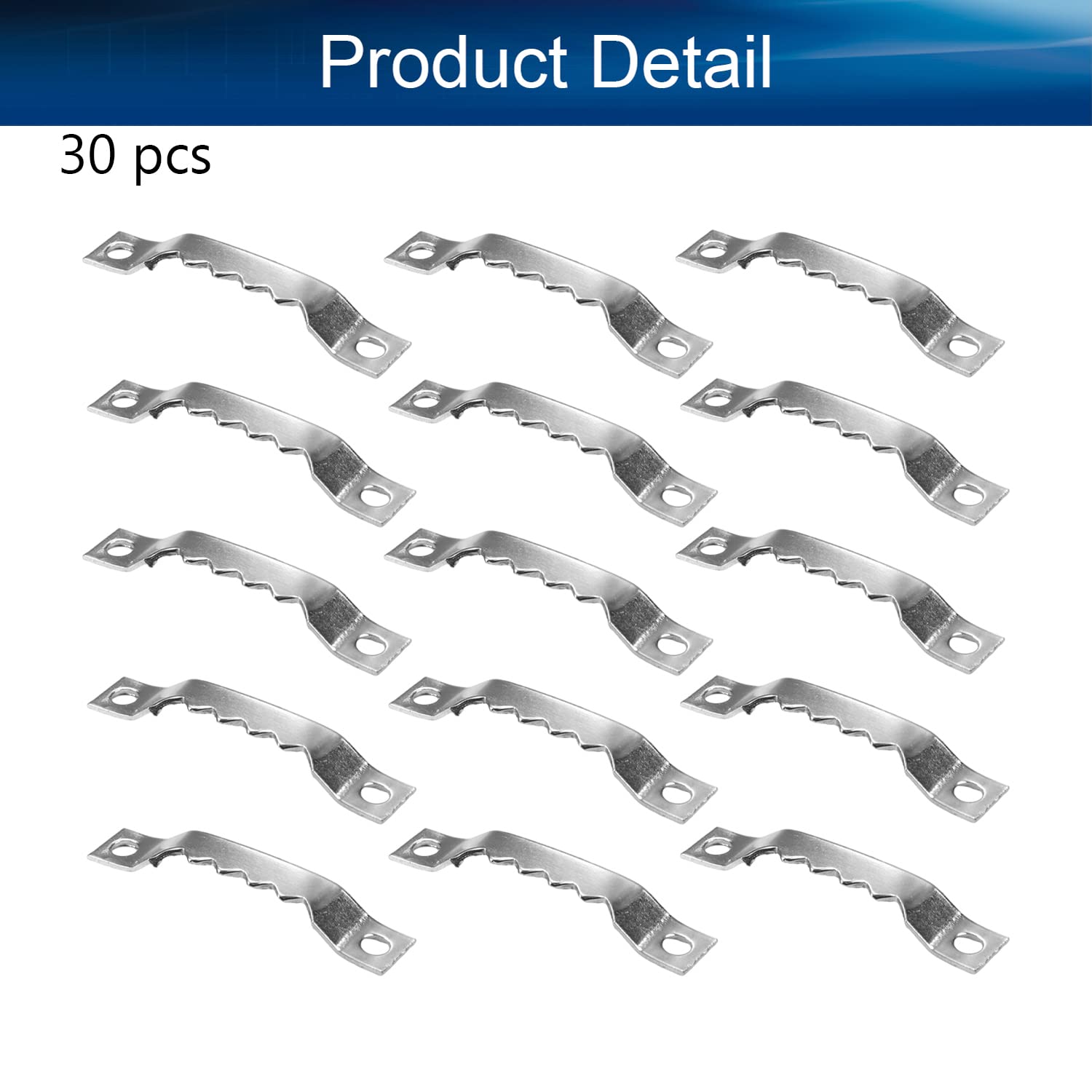 40mm Iron Sawtooth Picture Hangers - Silver Small Single-Sided Serrated Hanging Hooks (30Pcs) - Perfect for Hanging Clocks, Paintings, Artwork & Picture Frames - Wall Decor & Home Organization Essential
