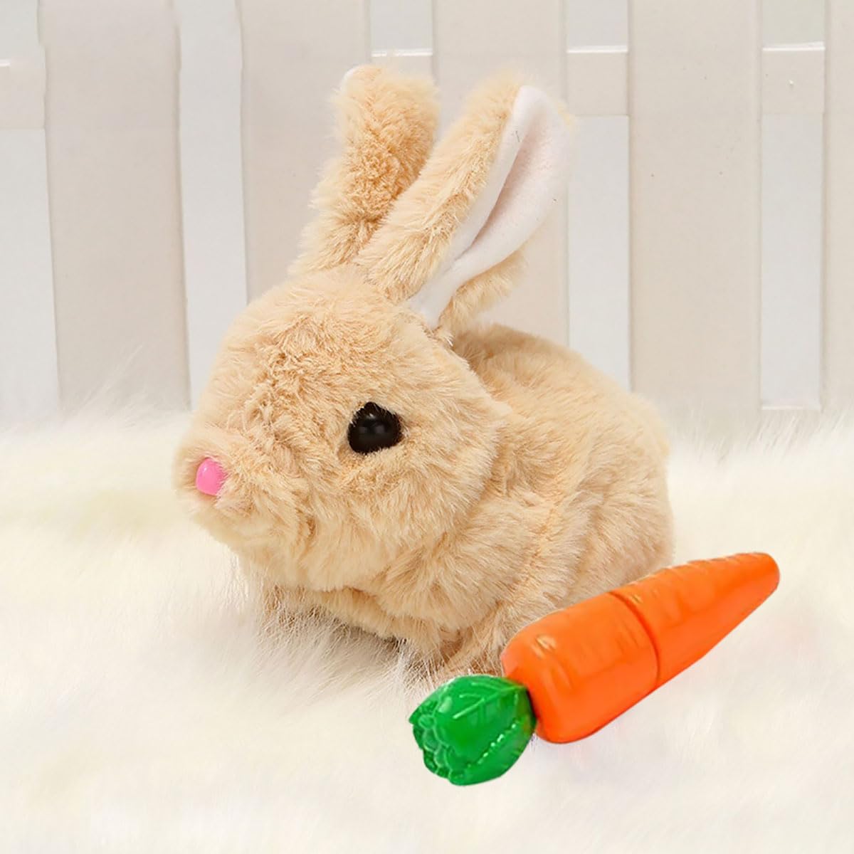 Interactive Electronic Bunny Toy - Walking & Talking Plush Rabbit with Wiggle Ears & Twitch Nose, Easter Stuffed Animal, Educational Kids Toy for Indoor Play & Gift Giving (Brown) - Perfect for Easter Gifts, Birthday Presents & Early Learning Activities