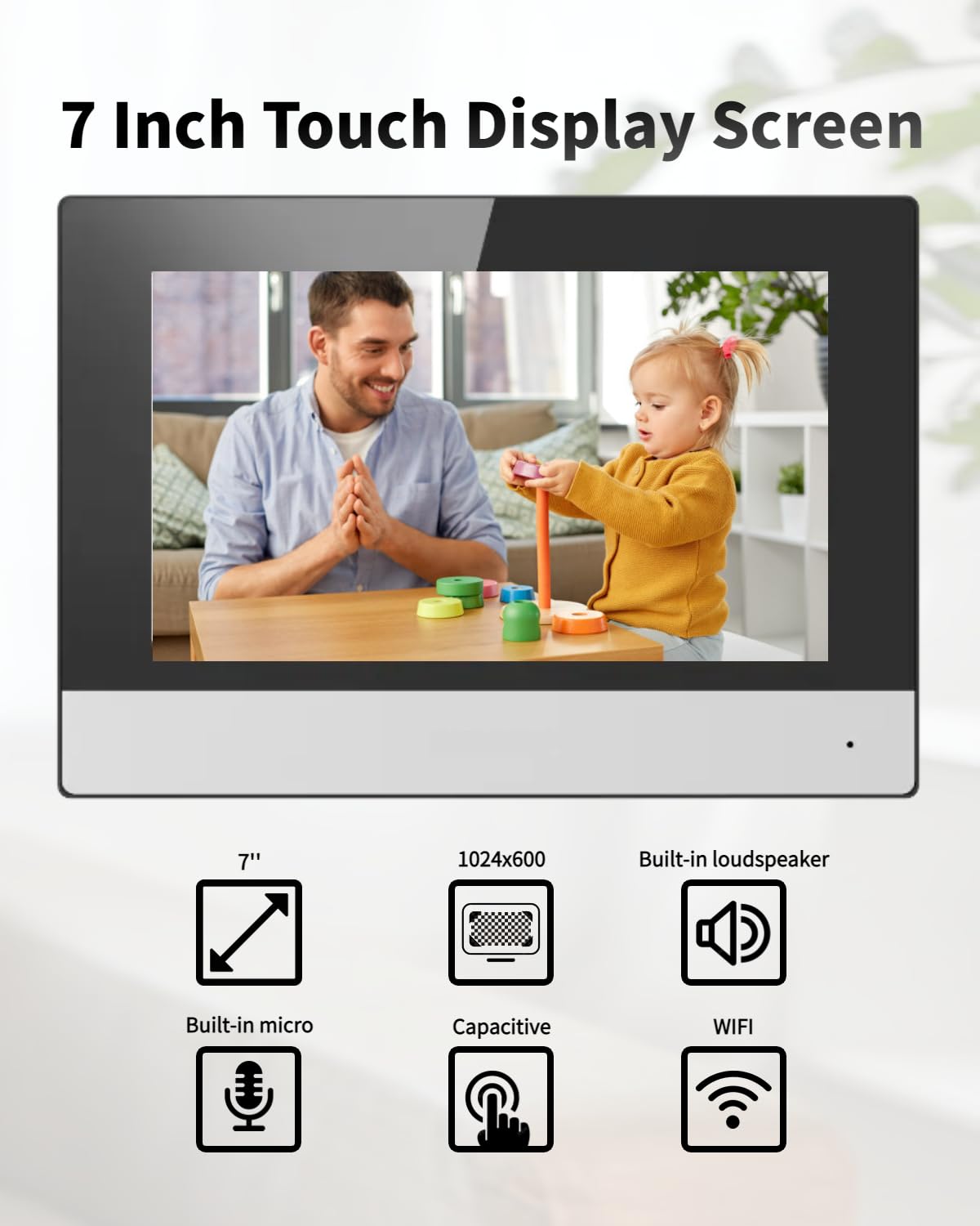 HIK IP Video Door Phone with 7-inch Colorful TFT Screen - Built-in Microphone & Loudspeaker, Remote Unlock, PoE Powered (KH6320-WTE1) - No Monthly Fees for Home & Business Security