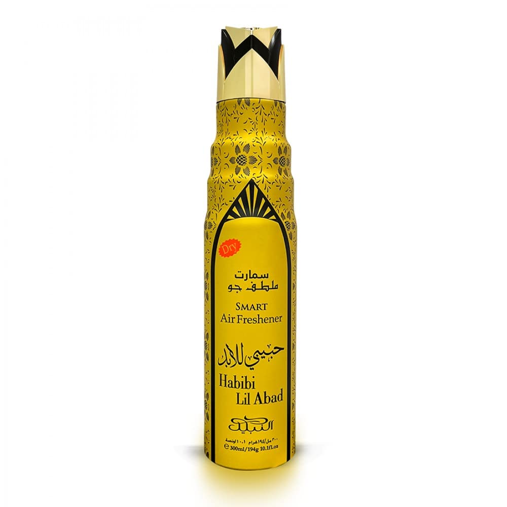 Nabeel Perfumes Habibi Lil Abad Air Fresheners - 12 Pack (300ml/10oz Each) | Lemon, Orange, Jasmine, Rose, Patchouli, Sandalwood, Vanilla & White Musk Scents | Floral-Oriental Fragrance | Perfect for Home, Car & Office Freshening