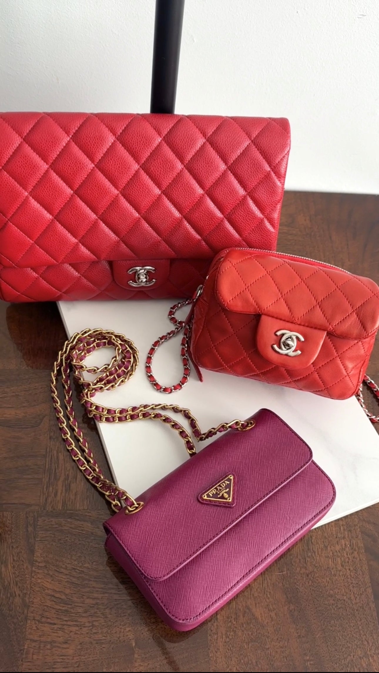 Chanel Red Lambskin Mini Flap Wallet on Chain Crossbody Bag for Women | Luxury Designer WOC Purse with Gold-Tone Hardware | Perfect for Evening Parties, Date Nights & Special Occasions