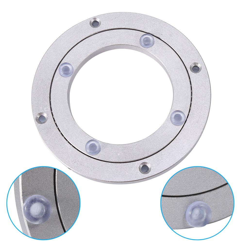 Heavy Duty Aluminum Alloy 360° Rotating Turntable - 4 Inch Round Swivel Plate for Dining Tables, Trade Shows, Kaleidoscope Displays & Smooth Tabletop Serving - Durable Bearing Mechanism for Home & Commercial Use