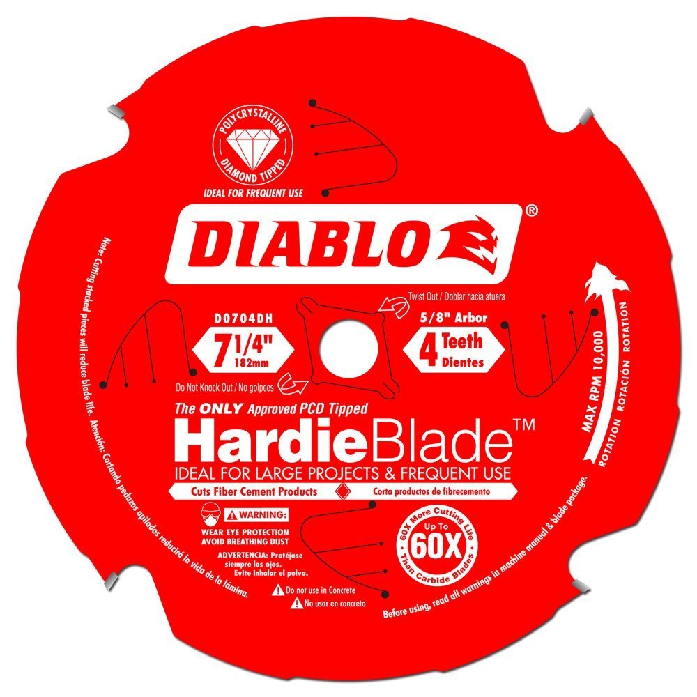 Freud D0704DH Diablo 7-1/4-inch 4T PCD Tipped Fiber Cement Saw Blades - 2 Pack for Cutting Fiber Cement, Hardie Board & Siding - Perfect for Professional Contractors & DIY Home Renovation Projects