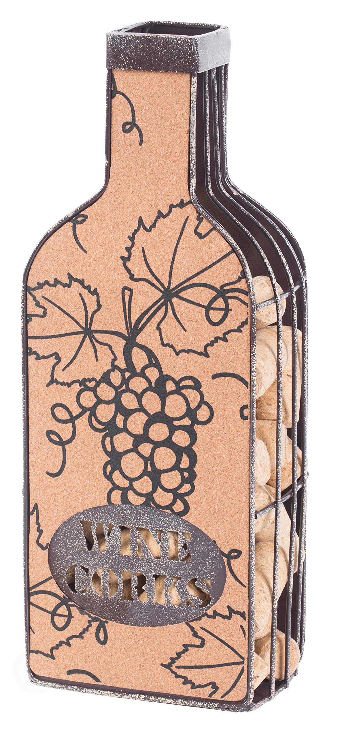 Vintage Metal Bottle-Shaped Wine Cork Holder - Rustic Wine Accessory for Kitchen, Bar & Home Decor - Perfect for Collecting & Displaying Corks