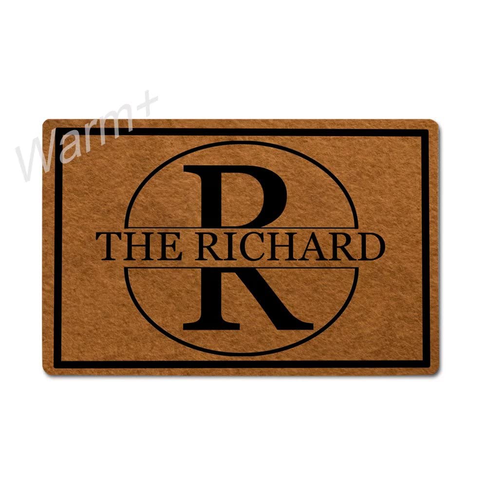 Custom Monogrammed Doormat with Non-Slip Rubber Backing - Personalized Last Name Welcome Mat 23.6