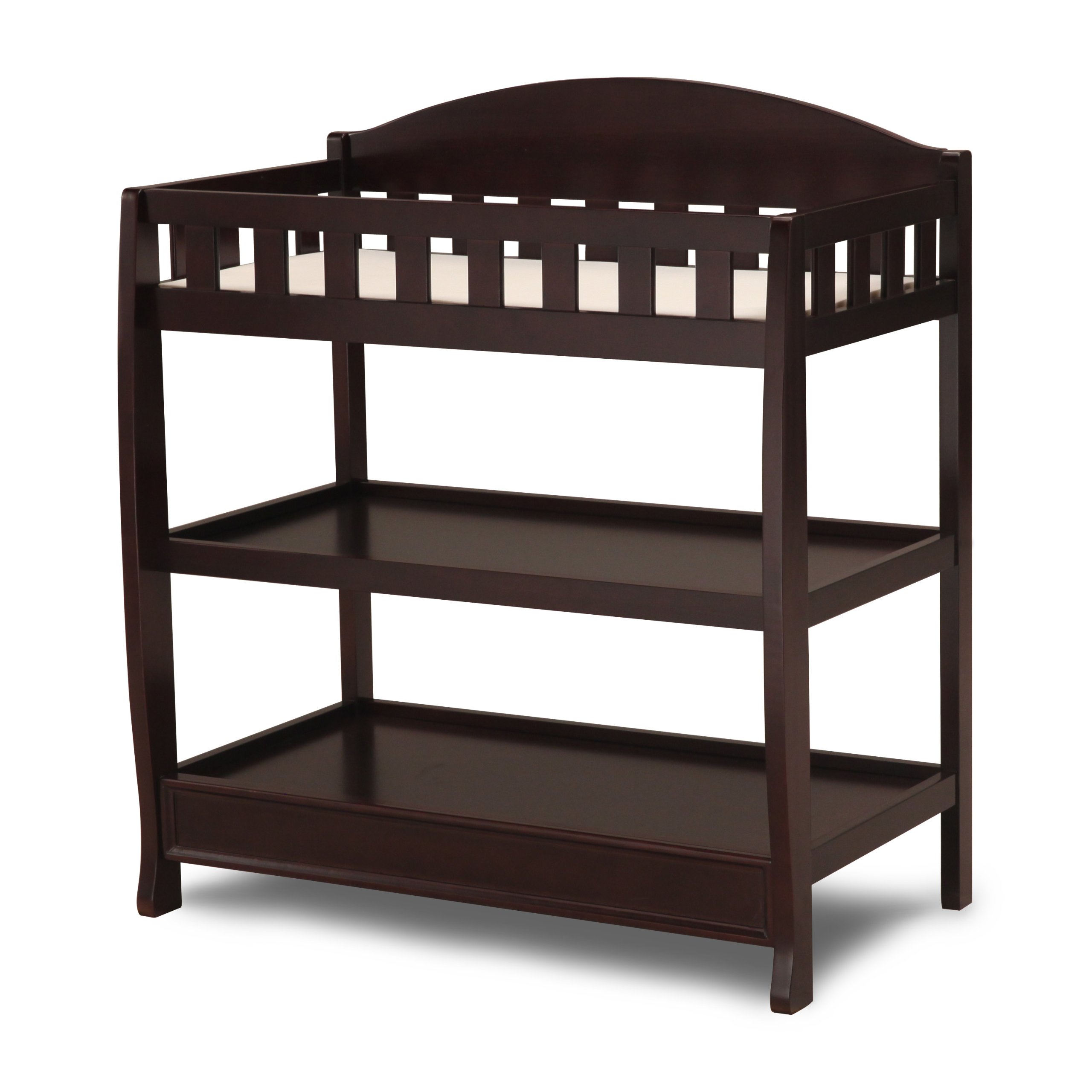 Delta Children Infant Changing Table with Pad, Dark Chocolate - Safe & Sturdy Baby Changing Station for Nursery, Diaper Changing Essentials - Perfect for Newborns & Toddlers at Home or Daycare