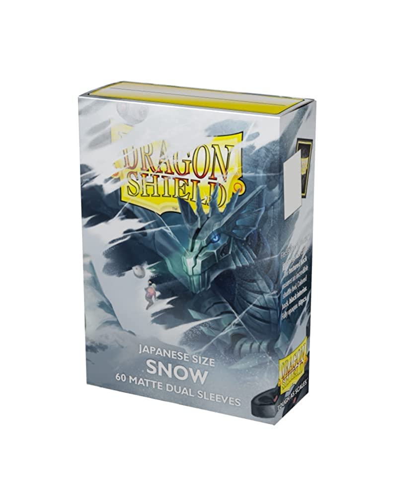 Dragon Shield Japanese Size Matte Dual Snow Card Sleeves 60CT - Ultra Smooth & Durable - Perfect for Pokemon, Yugioh, Magic The Gathering (MTG), TCG & OCG Games - AT-15105 - Ideal for Card Protection & Competitive Gaming