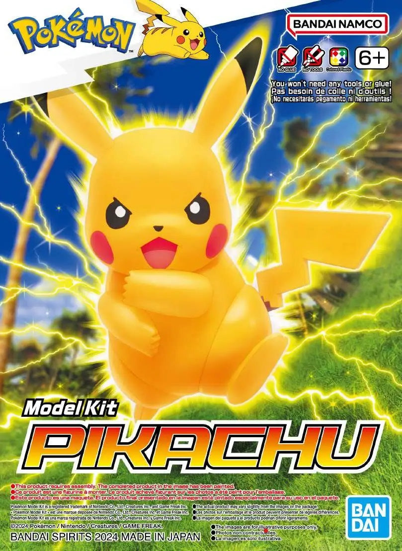 Bandai Pokemon Pikachu (2024) Model Kit - Build Your Own Collectible Pikachu Figure for Display, Gifts & Anime Fans - Perfect for Home Decor, Gaming Rooms & Pokemon Collections