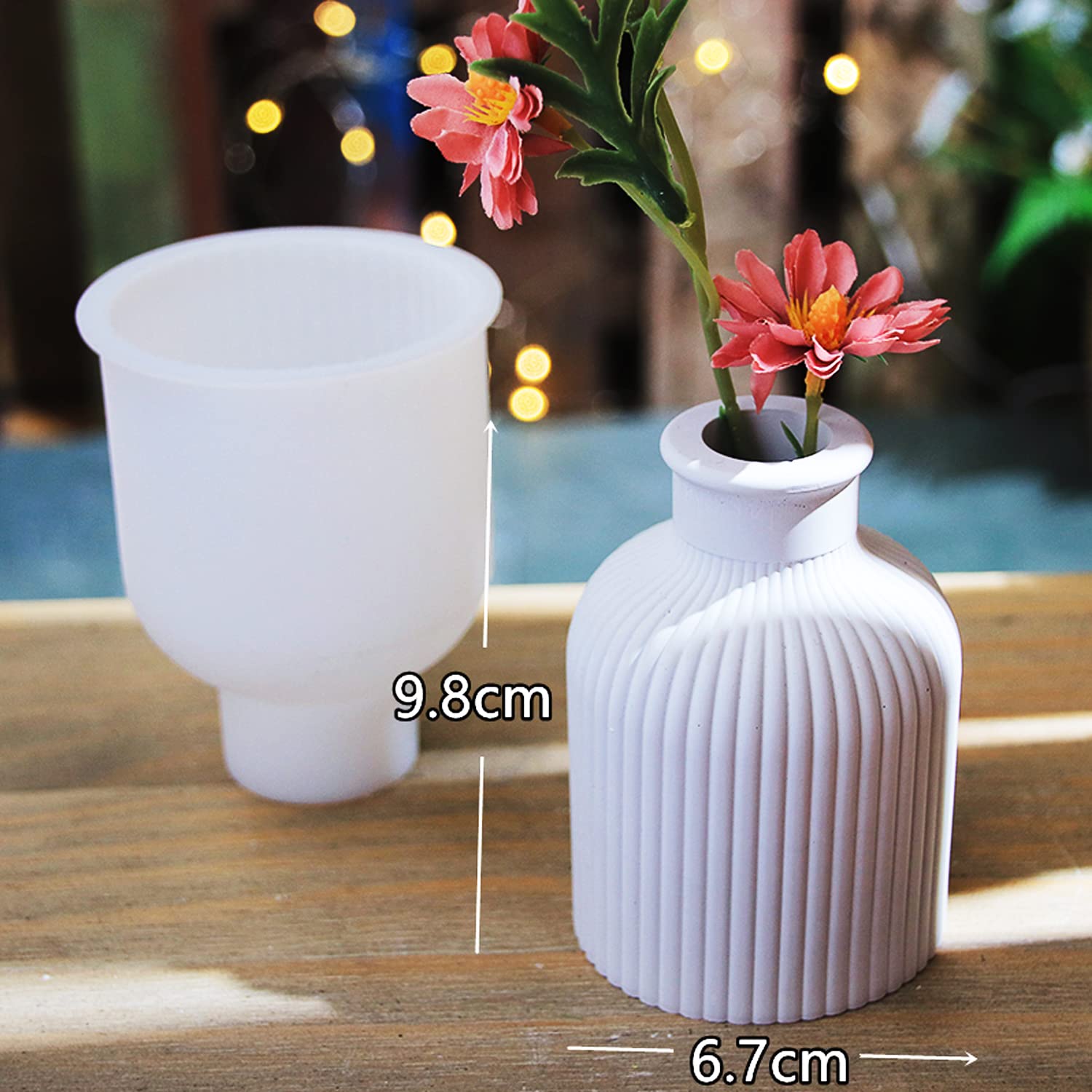 Woohome 4-Piece Silicone Vase Molds for Epoxy Resin Casting - DIY Flower Containers, Makeup Brush Holders, Pen Organizers & Home Decor - Perfect for Crafting, Wedding Centerpieces & Office Desk Decorations
