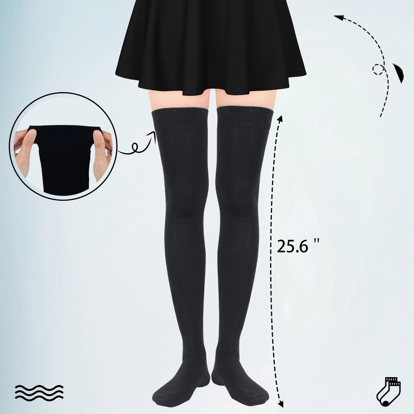 Trendy Women's Knee High Socks - Warm Thigh High Stockings for Cosplay, Athletic Wear & Winter Fashion | Striped Long Socks for Casual Outfits, Costume Parties & Cold Weather Comfort