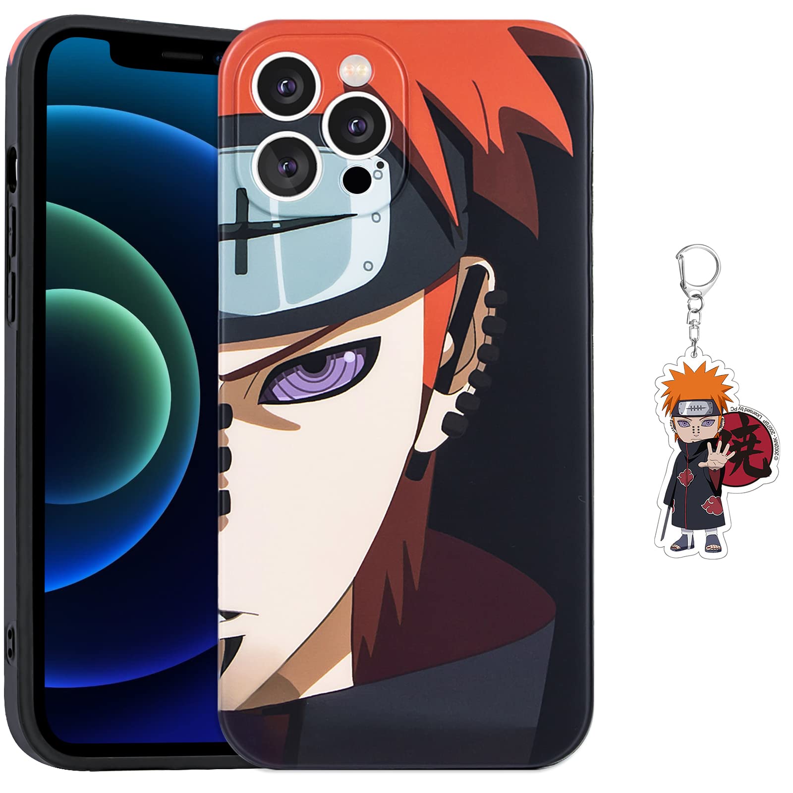 Premium Anime Phone Case for iPhone X/11/12/13/14 Series - Cute Japanese Anime Character Protective Cover with Free Keychain - Perfect for Anime Fans, Cosplay Events & Daily Use