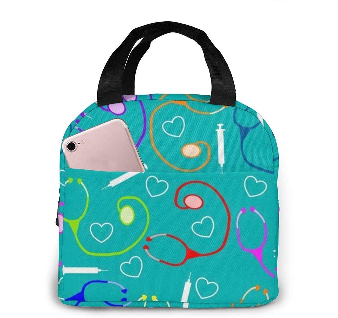 Insulated Nurse Medical Themed Lunch Bag for Women & Girls - Thermal Picnic Cooler Tote with Leakproof Design, Soft Lunch Box for Camping, Travel, Fishing | Perfect for Healthcare Workers, School, Outdoor Activities