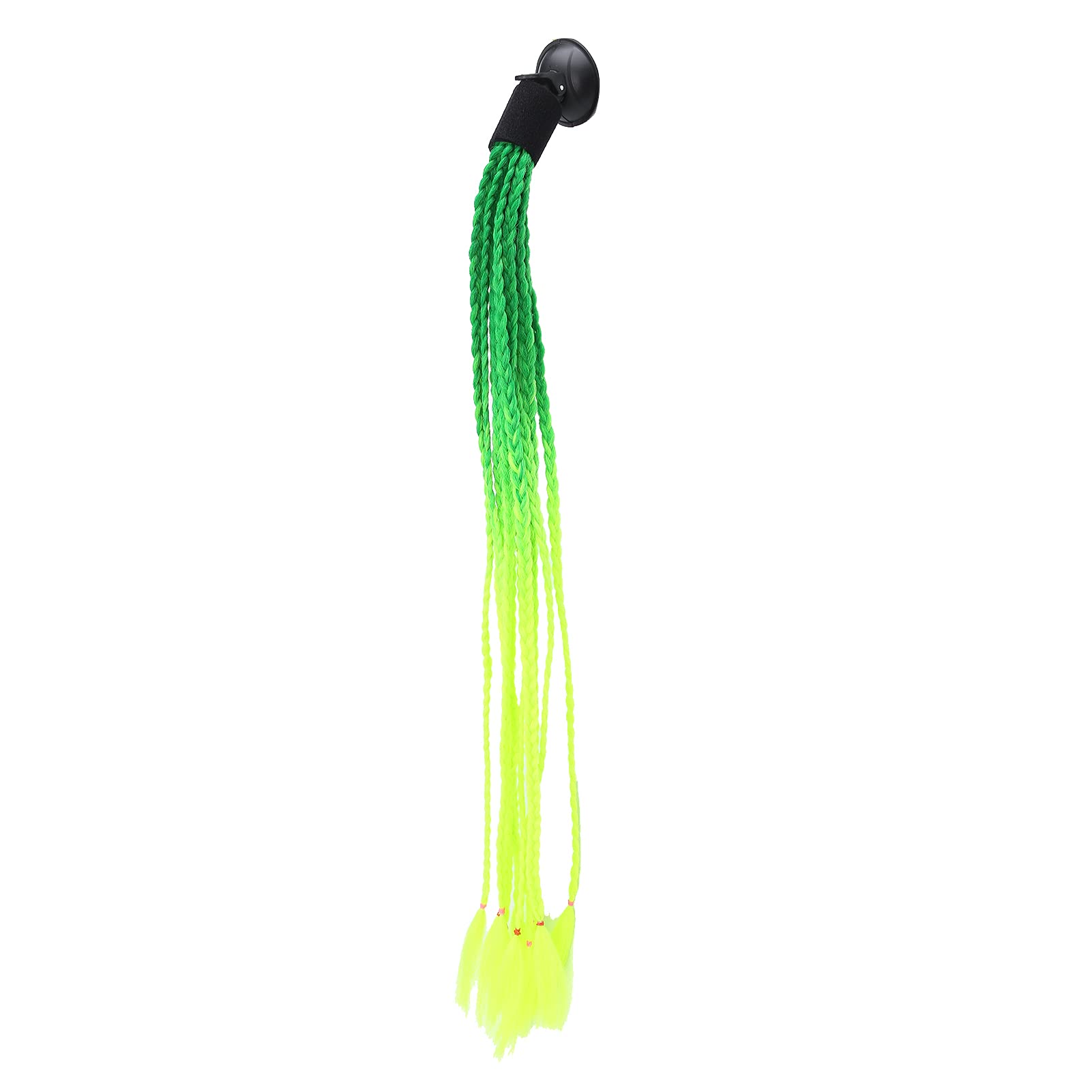 Gradient Suction Cup Motorcycle Helmet Pigtails - Punk Braids for Riding
