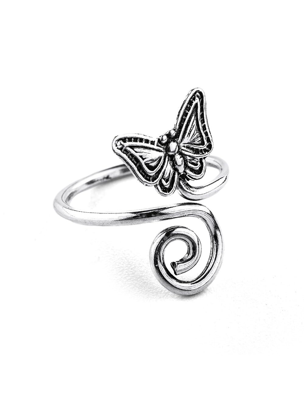 EVE'S ADDICTION Sterling Silver Butterfly Toe Rings for Women - Elegant Foot Jewelry Gift for Mom, Wife, Girlfriend - Perfect for Beach, Summer & Special Occasions