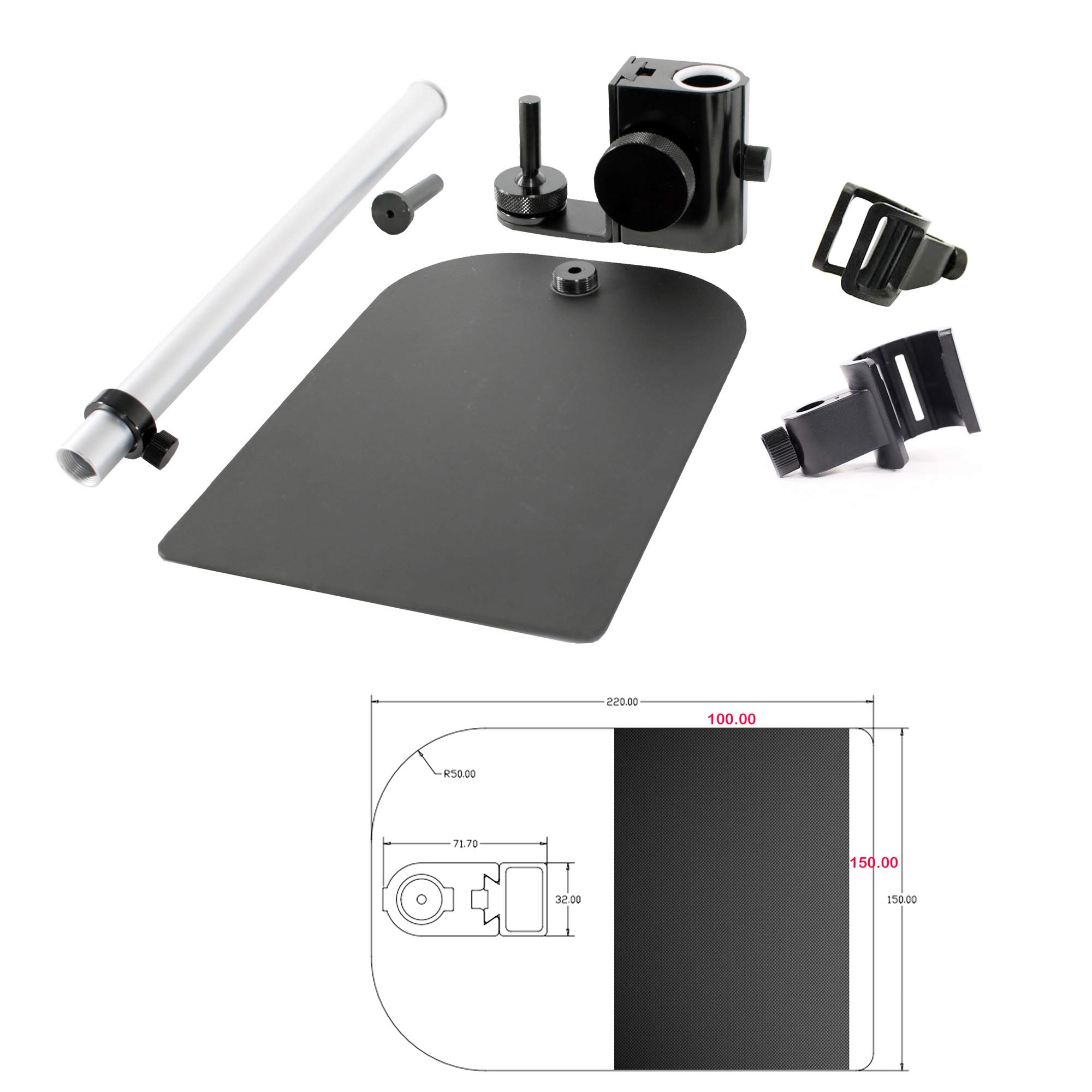 Dunwell Tech MS35B Adjustable Vertical Stand for Dino-Lite Microscopes | 8.07x4.92x12 Inch | Perfect for Lab Work & Precision Inspection