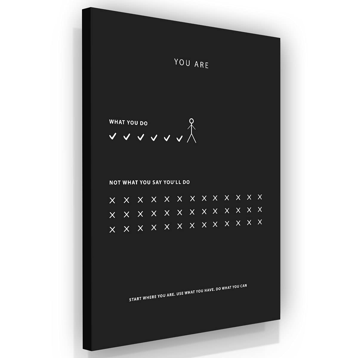 Minimalist Motivational Wall Art - Modern Canvas Print with Inspirational Quote for Office & Home Decor - Success & Motivation Artwork (24x18 Inches) - Perfect for Living Room, Bedroom, or Workspace