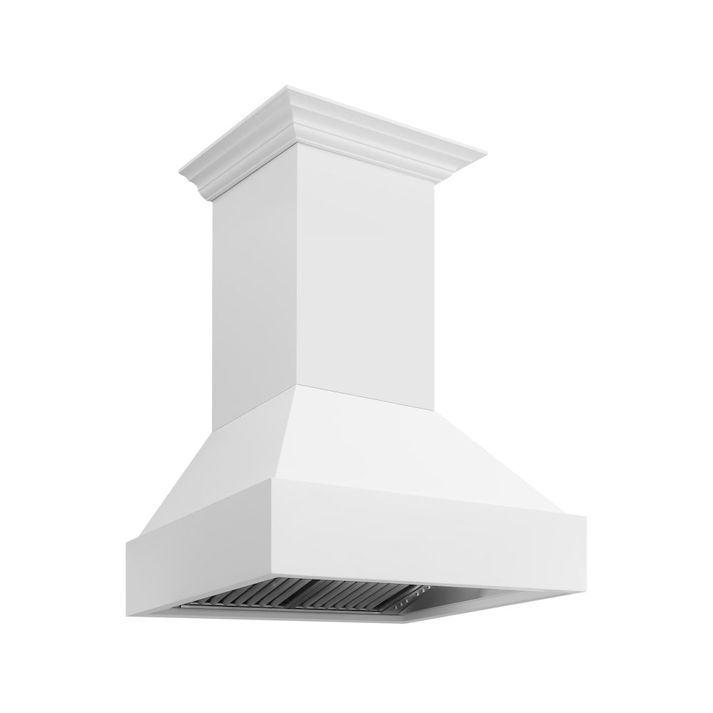 ZLINE 36 Inch Rustic Bright White Wooden Wall Mount Range Hood - 355WW 36 - Modern Kitchen Ventilation for Farmhouse & Rustic Style Homes