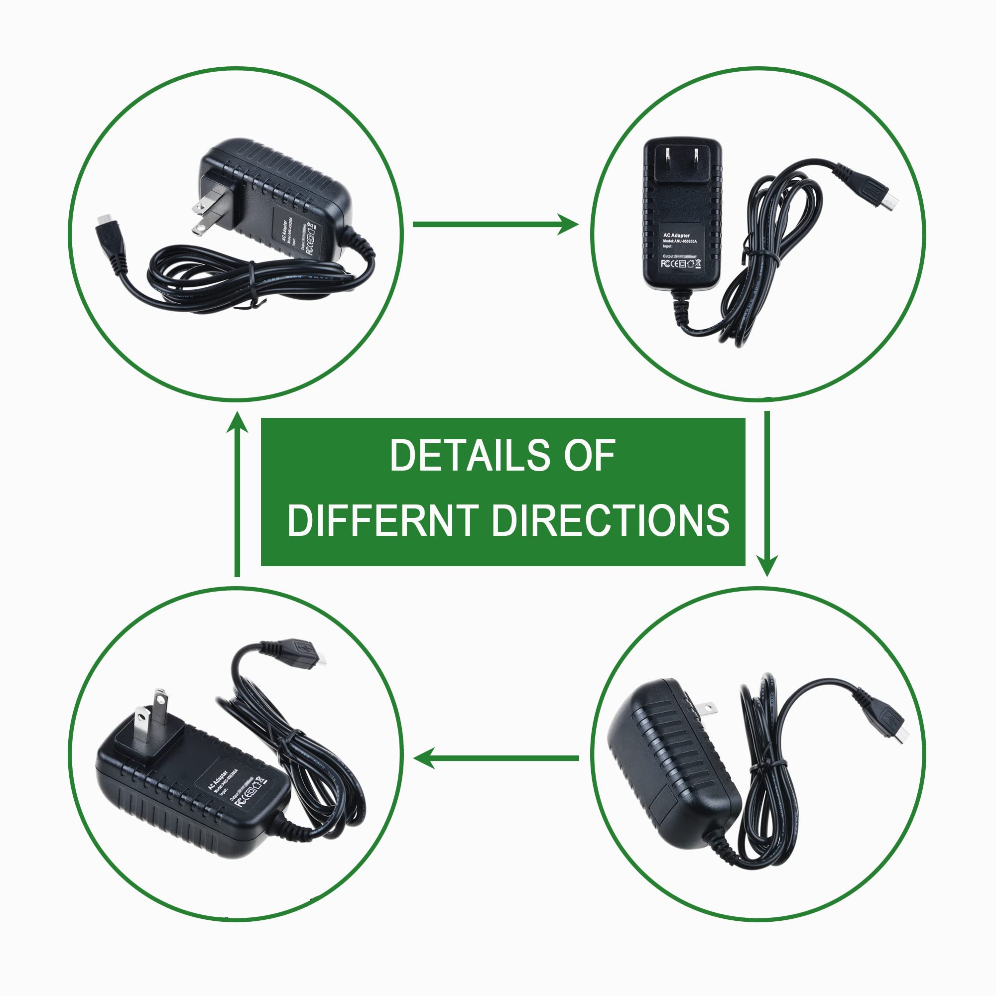 5V 2A Micro USB Power Adapter with US Plug - Fast Charging Cable for Raspberry Pi B+ & B Models - Perfect for DIY Electronics Projects & Home Automation Systems