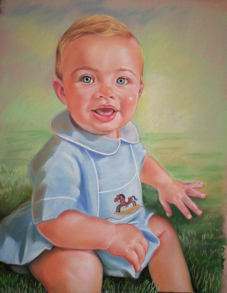 Custom Handmade Baby Portrait Painting from Photo - Nursery Wall Decor, Family Portrait Gift, Personalized Boy Artwork - Perfect for Baby Showers, Birthdays & Home Decor