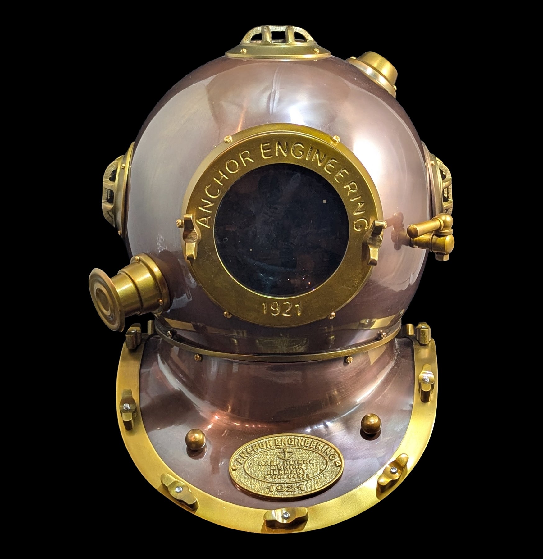 Vintage Copper Diving Helmet - Antique Style Scuba Diving Gear for Collectors & Decor | Perfect for Underwater Exploration, Costume Parties & Home Décor