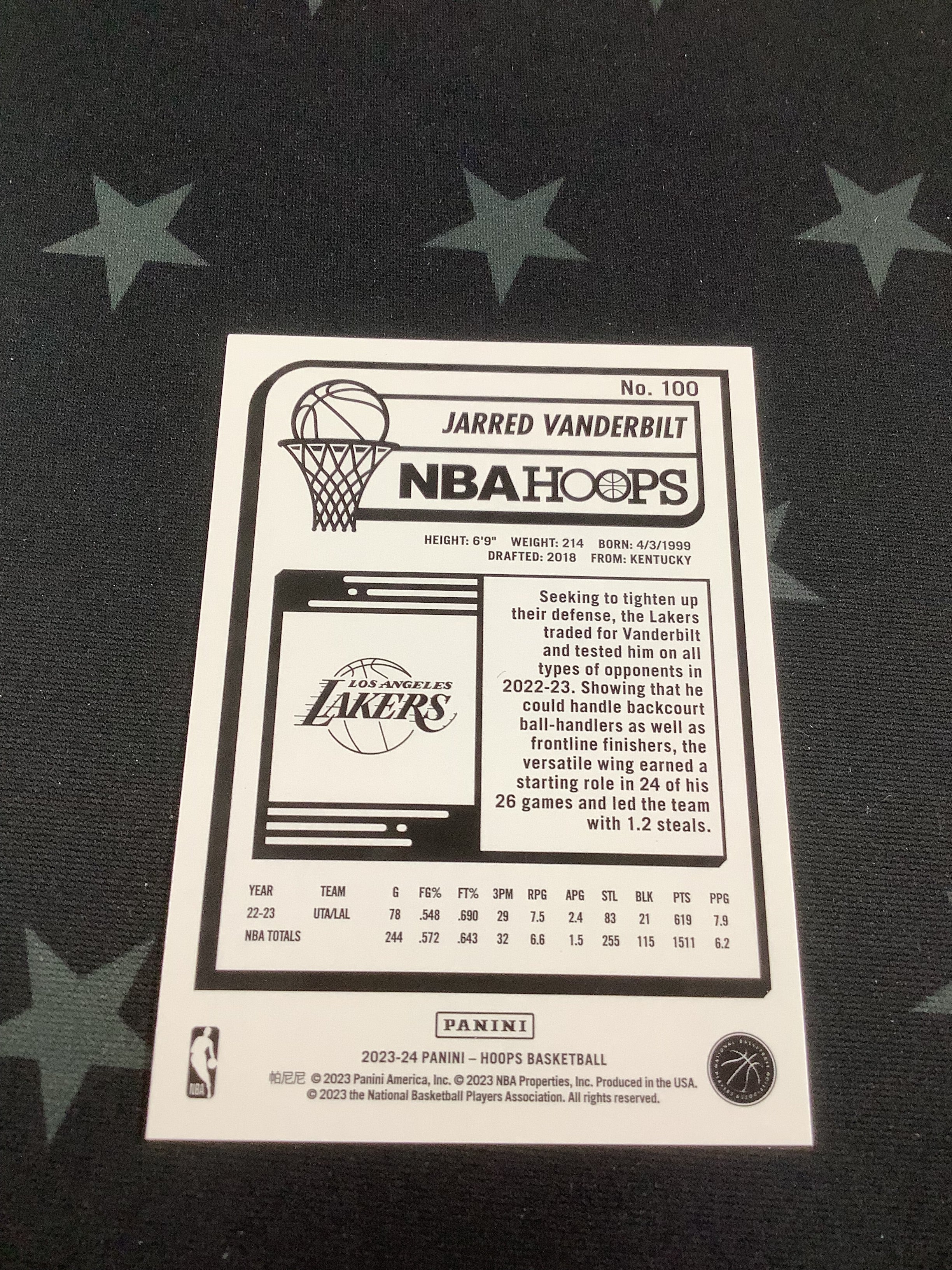 2023-24 Panini Hoops Jarred Vanderbilt Artist Proof Silver Card /25 - Rare Basketball Collectible for Fans & Investors