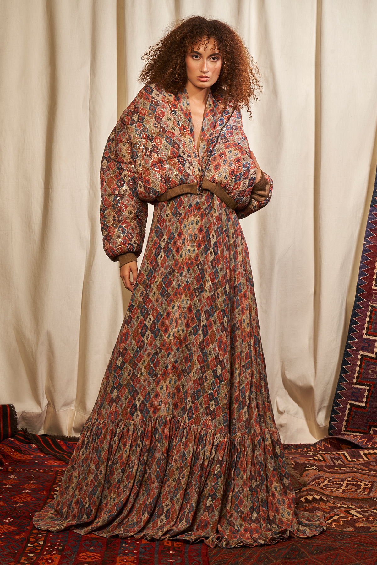 Stylish Brick Print Maxi Dress for Women - Flowy Long Summer Dress with Pockets - Perfect for Beach Vacations, Date Nights & Outdoor Parties