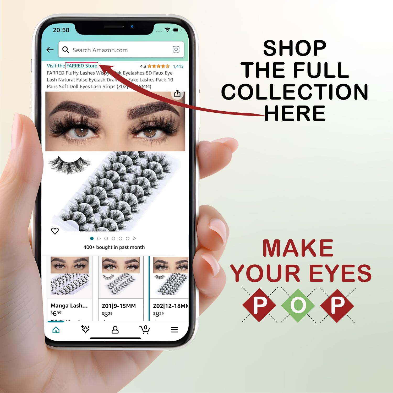 FARRED Natural Short False Eyelashes - 10 Pairs Wispy Mink Lashes for Fluffy Volume & Natural Look | Cruelty-Free Fake Eyelash Strips for Daily Wear, Party & Special Occasions
