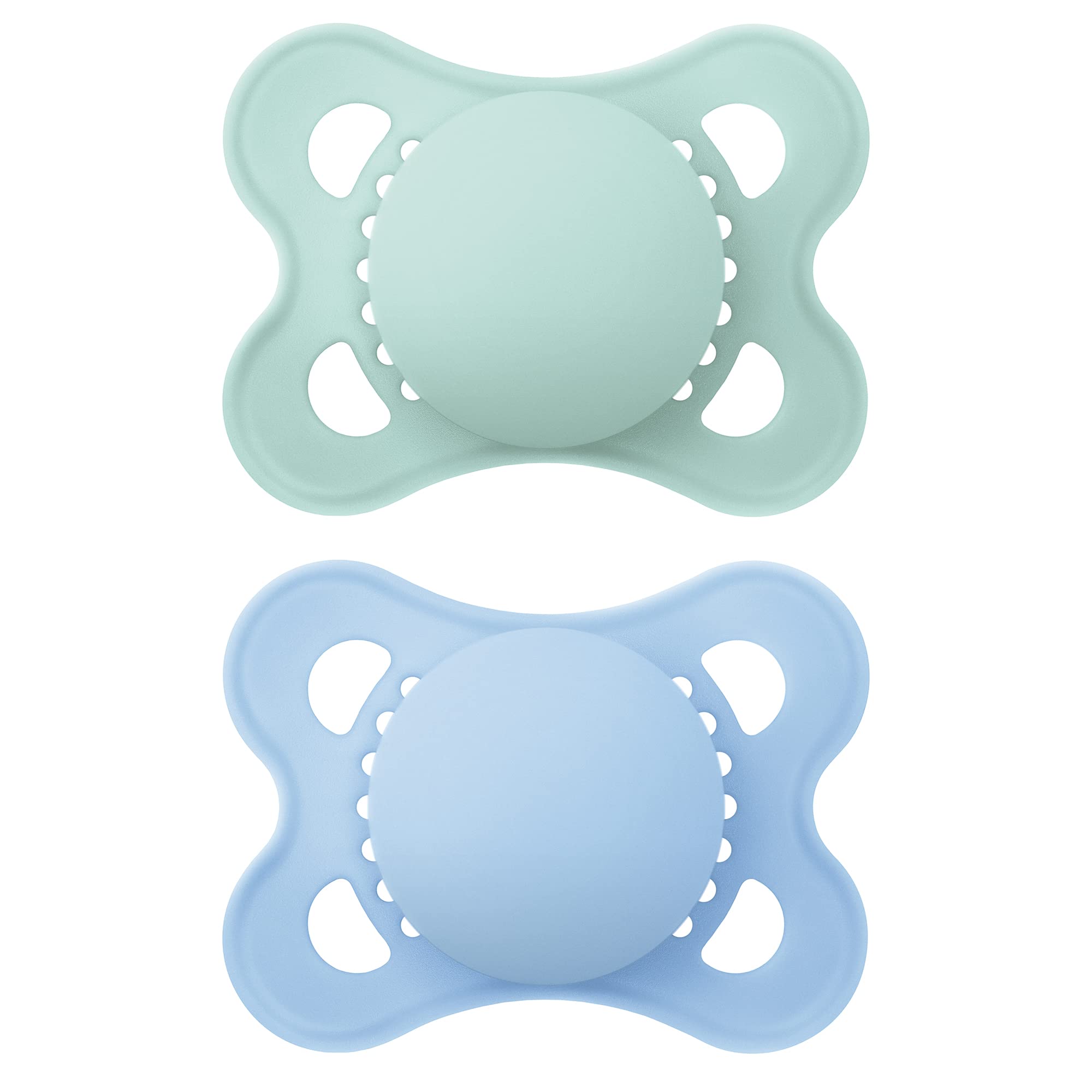 MAM Original Matte Baby Pacifiers for Boys 0-6 Months | BPA-Free Silicone Nipple | Easy to Clean Newborn Soothers | Pediatrician Approved | 2-Pack with Sterilizer Case | Perfect for Daycare, Travel & Comfort