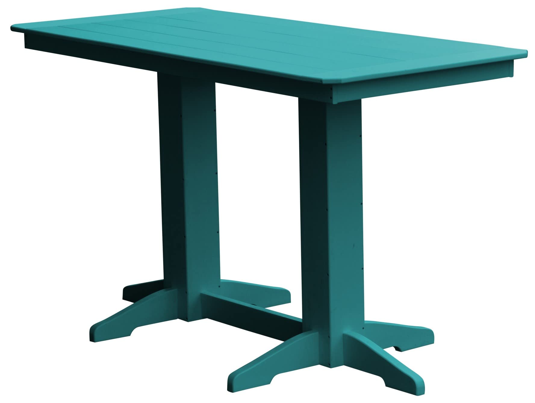 Poly Lumber 6-Foot Bar Table in Aruba Blue - Outdoor Patio & Poolside Dining Furniture - Weather-Resistant & Durable for Restaurants, Bars, and Backyard Entertaining