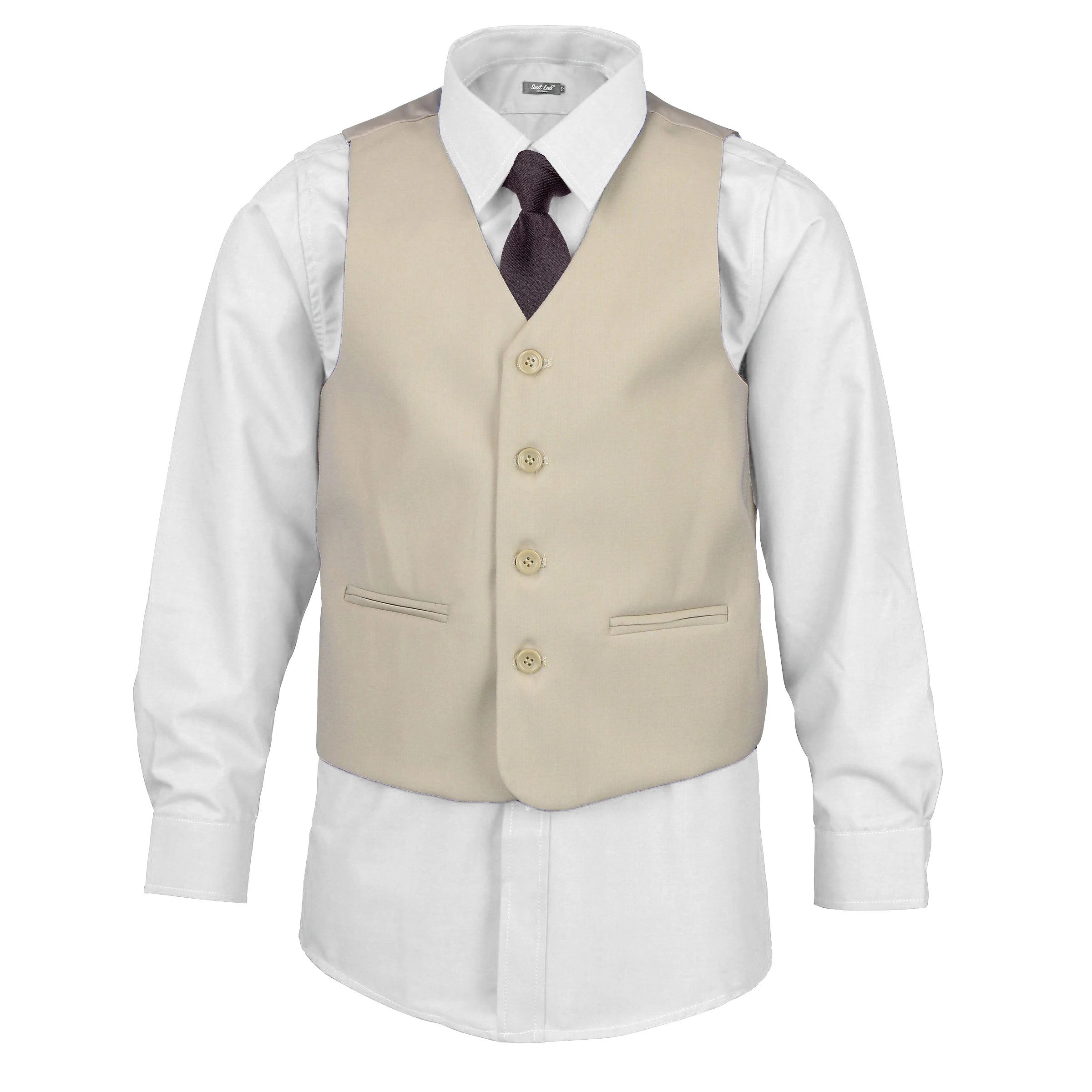 Stylish Boys Beige 4-Piece Waistcoat Set | Formal Vest Outfit for Weddings & Special Occasions | Perfect for Pageants, Photoshoots & Family Events