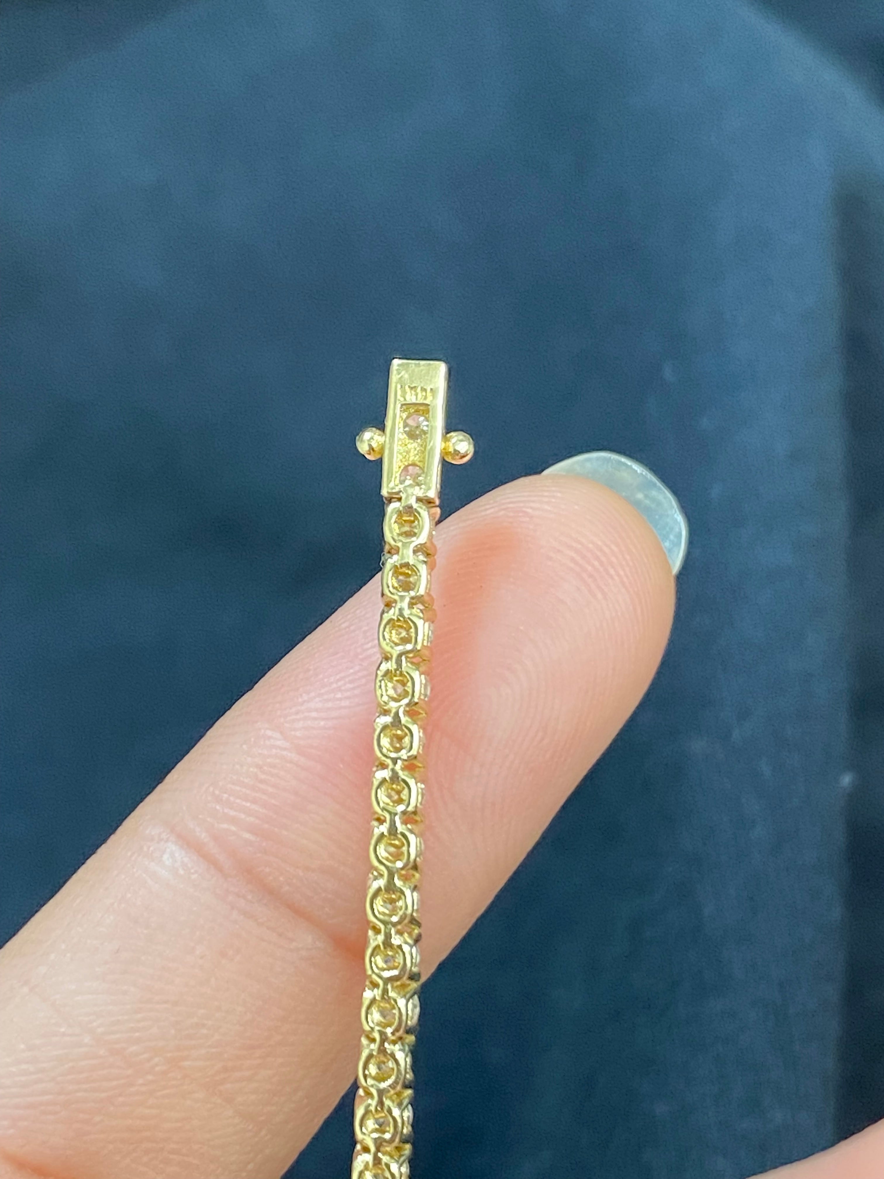 3.19 CT Lab-Created Yellow Diamond Tennis Bracelet - 7 Inches, Elegant & Durable Jewelry for Women, Perfect for Weddings, Parties & Special Occasions