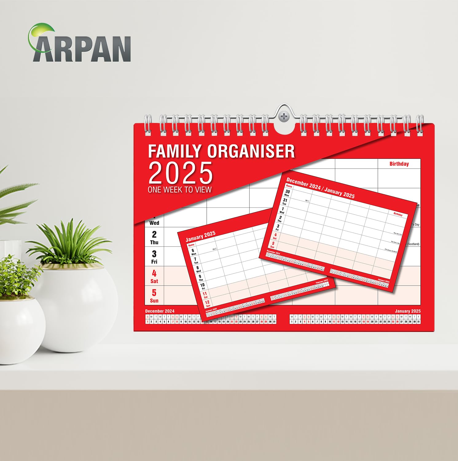 2025 Family Wall Calendar - Weekly Planner with Large Grids for Home & Office Organization | Perfect for Scheduling, Meal Planning & Family Events