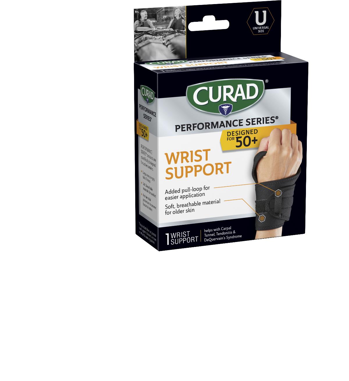 CURAD Universal Wraparound Wrist Brace Support - Adjustable & Breathable for Carpal Tunnel, Arthritis Pain Relief - Perfect for Typing, Gaming & Sports Activities