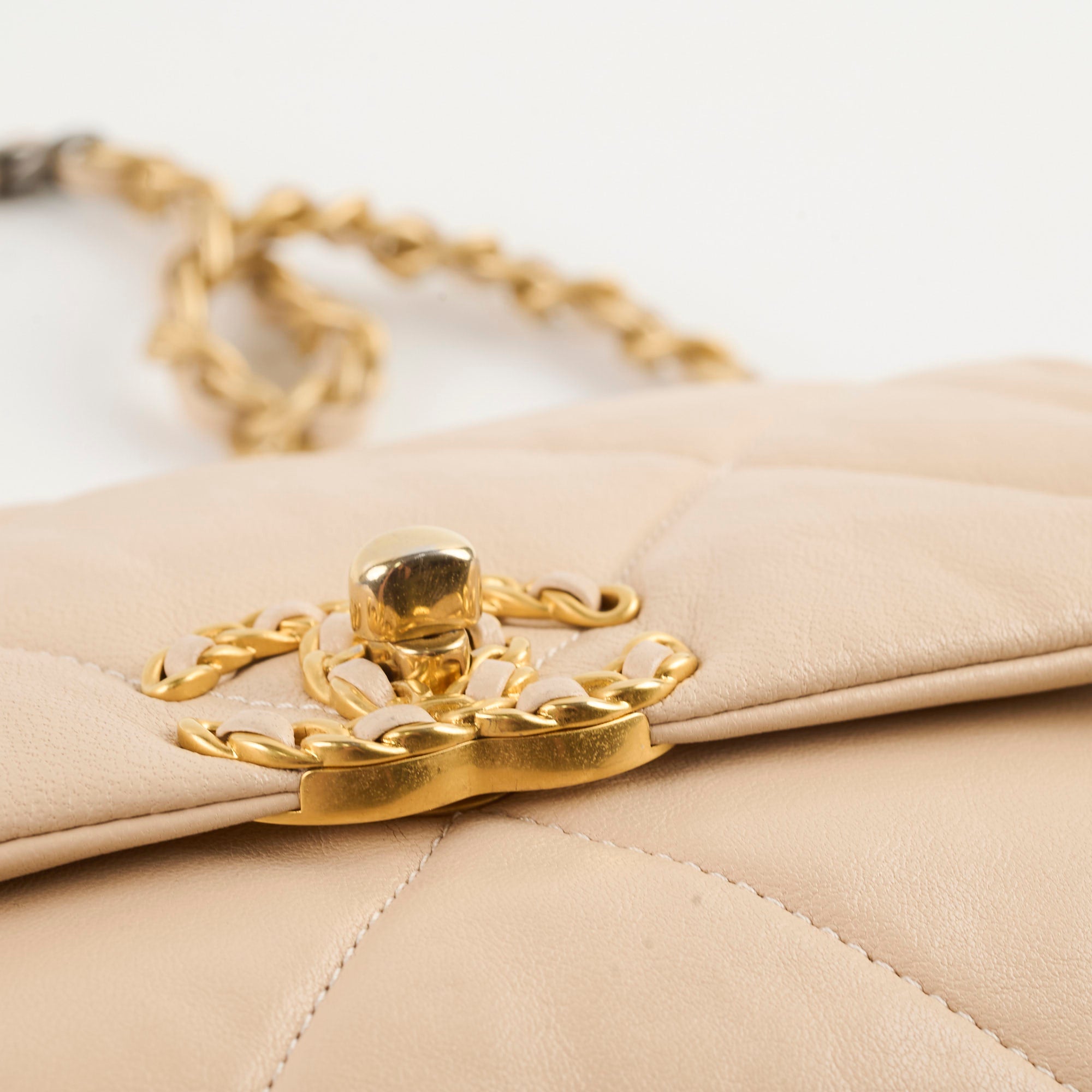 Chanel 19 Small Beige Lambskin Crossbody Bag - Luxury Designer Handbag for Women | Perfect for Date Night, Office & Travel Accessories