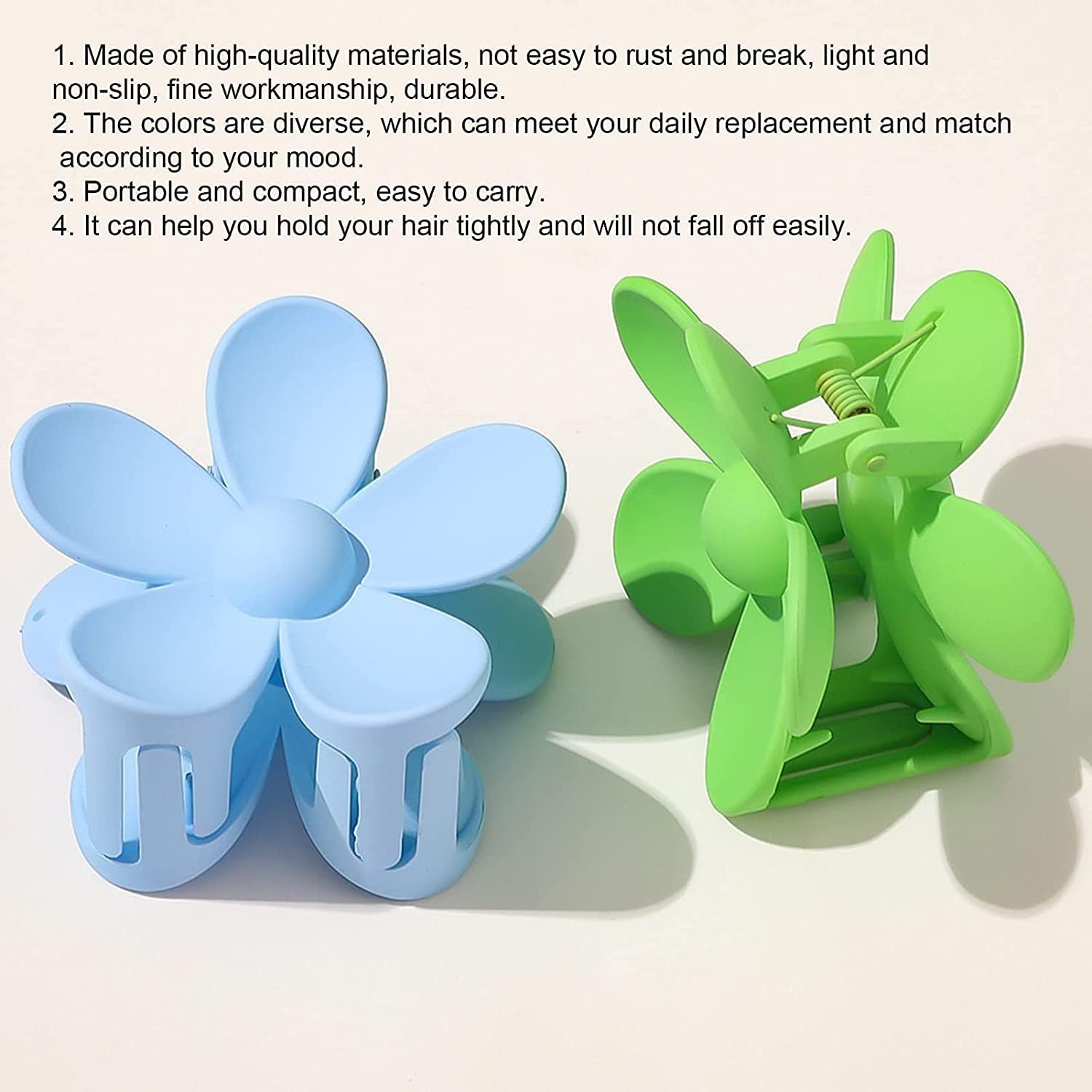 JJLFresheners Candy Colored Flower Hair Clips - Big Cute Claw Clips for Thick Hair (Milk Coffee, 1 Count) | Perfect for School, Work, Parties & Everyday Hairstyles