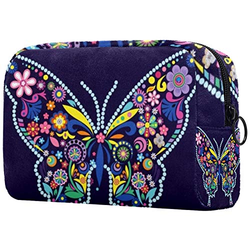 Stylish Studded Butterfly Makeup Bag - Waterproof Travel Cosmetic Organizer with Zipper, Multi-Functional Toiletry Case for Women | Perfect for Travel, Gym & Daily Essentials Storage