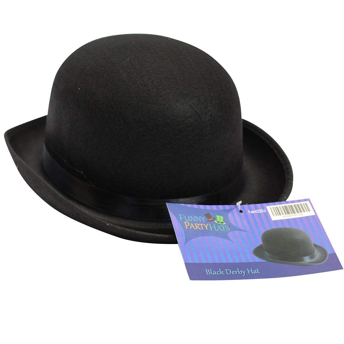 Funny Derby Bowler Hat for Men & Women - Unisex Vintage Costume Party Hat - Perfect for Halloween, Cosplay, and Themed Events