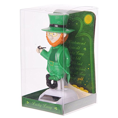 Solar Powered Leprechaun Animated Toy Car Decor - Fun Novelty Gift for Kids, Girls, Office & Car Decoration - 12cm Height - Perfect for St. Patrick's Day, Birthday Gifts & Desk Ornaments