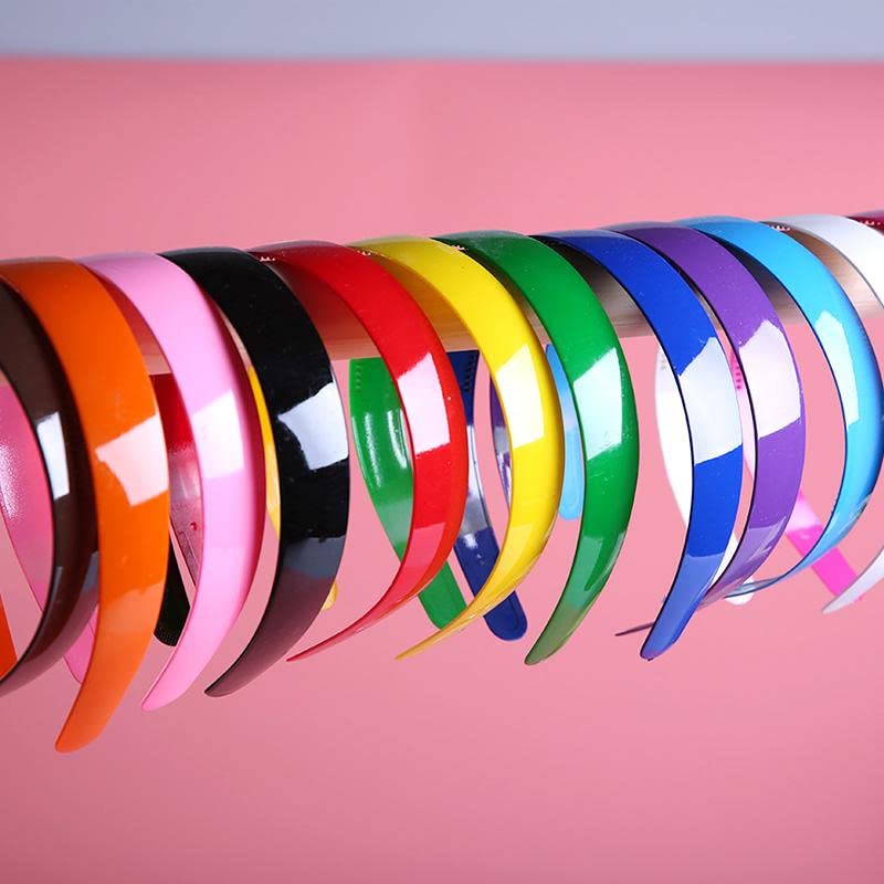 RedChimes 20mm Wide Colorful Plastic Teeth Hair Comb & Shine Hair Bands for Women & Girls - 12 Pack | Perfect for School, Work, Parties & Everyday Styling