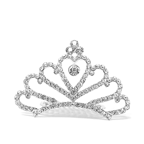 AB Beauty House Tiara Comb Flower - Crystal Rhinestone Crown Hair Accessories for Baby Girls - Sparkling Multicolor Hair Comb for Parties, Weddings & Special Occasions (Pack of 1)