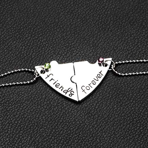 Best Friend Necklaces for 4 - Matching Heart BFF Jewelry Set for Women & Girls | Perfect Birthday, Christmas Friendship Gifts | Wear to Parties, Travel or Daily Life