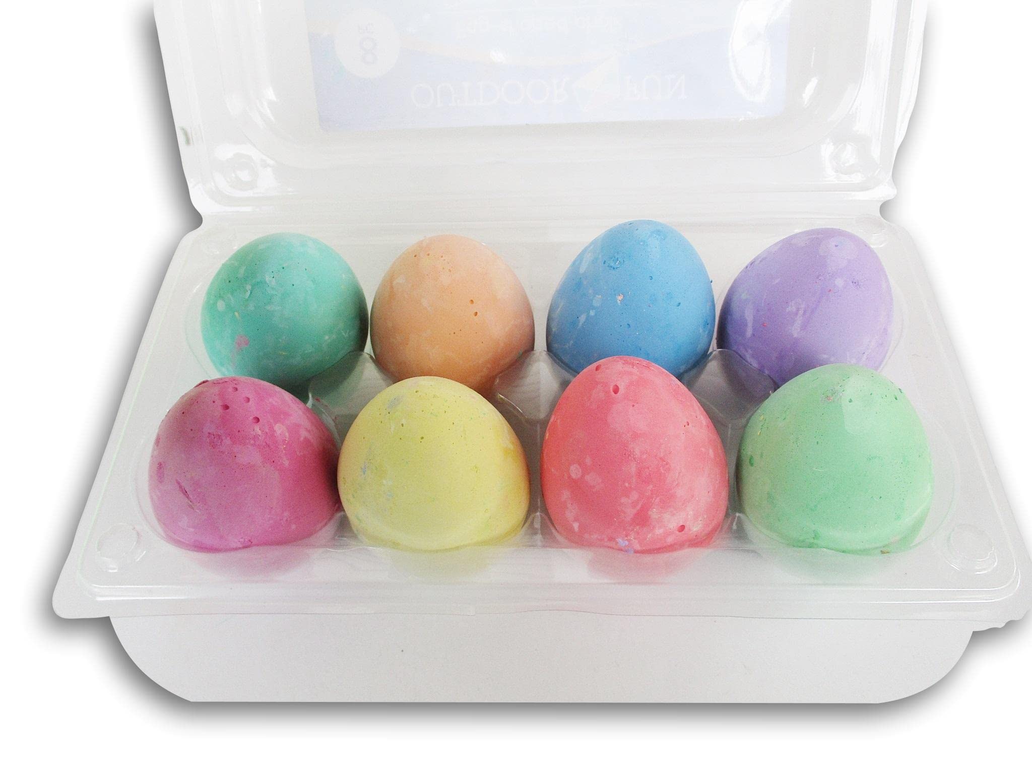 Vibrant Easter Egg-Shaped Sidewalk Chalk - 8 Pack | Non-Toxic Outdoor Fun for Kids, Easter Egg Hunts & Springtime Creativity