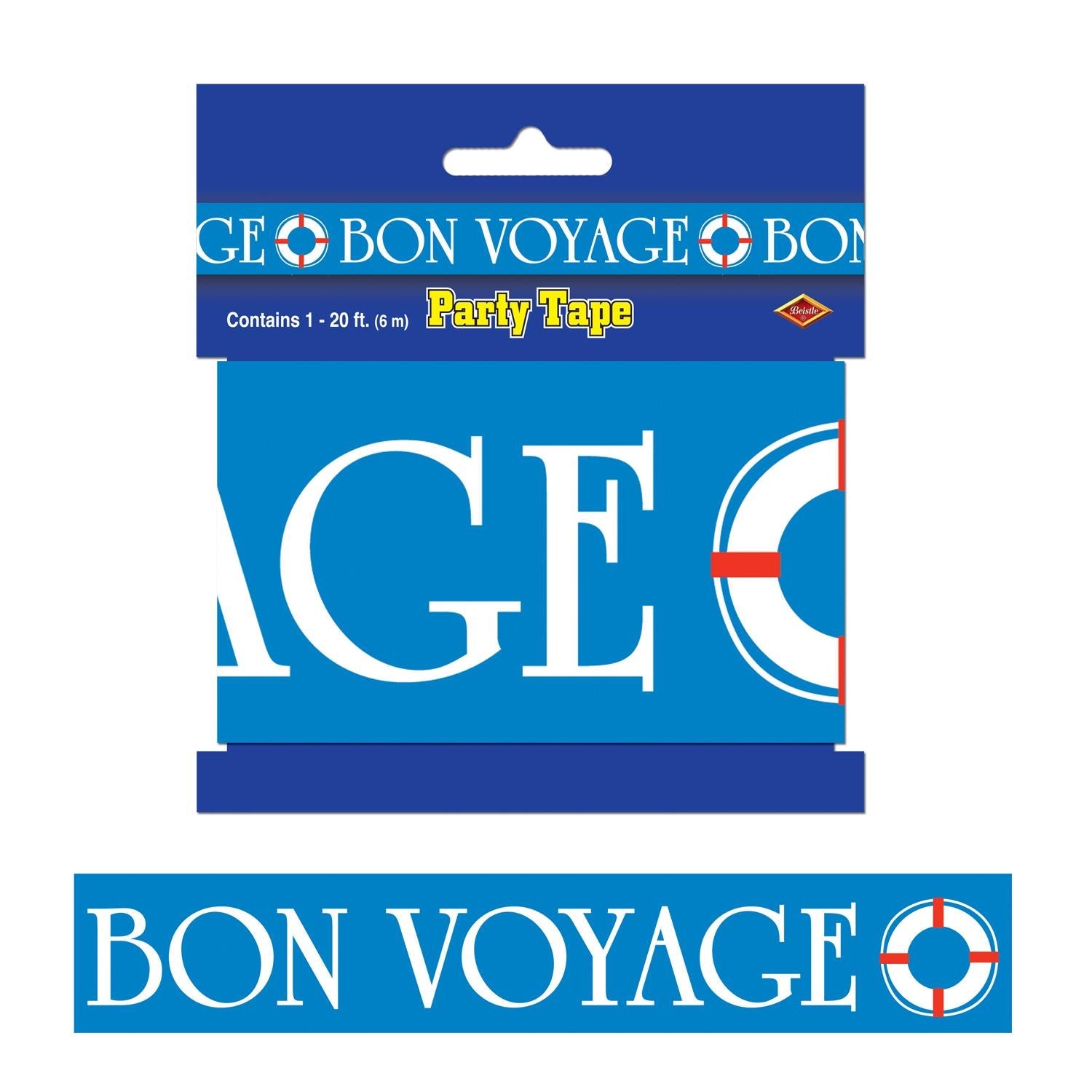 12 Pack Beistle Bon Voyage Party Streamers - Colorful Decorative Tape for Travel Themed Parties, Graduations & Farewell Celebrations