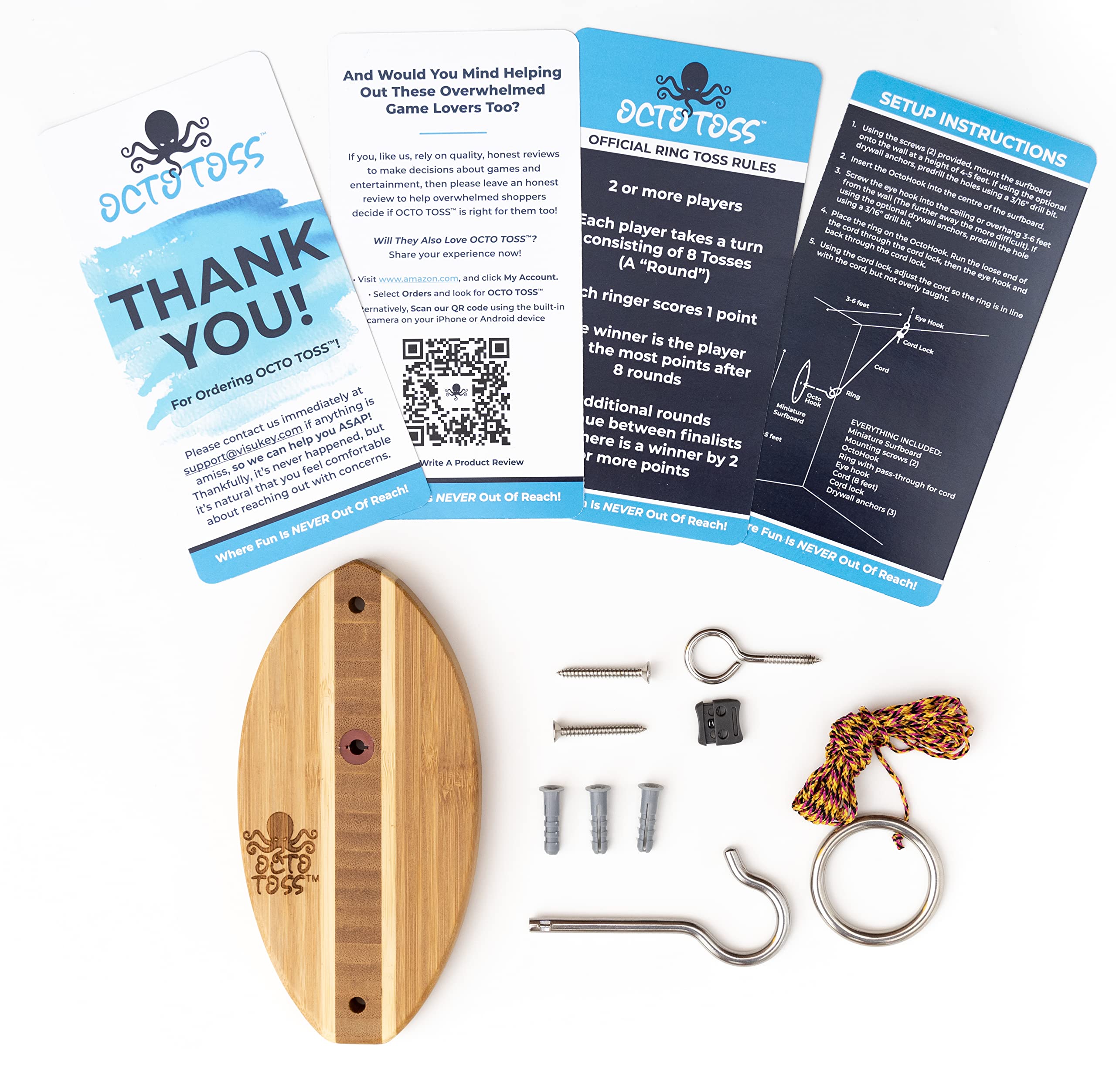 Premium Hook and Ring Toss Game Set - Fun Indoor/Outdoor Party Game for Adults & Kids - Perfect for Man Cave, Game Room Decor, Family Gatherings & Stocking Stuffers - Great Gift for Men Who Have Everything