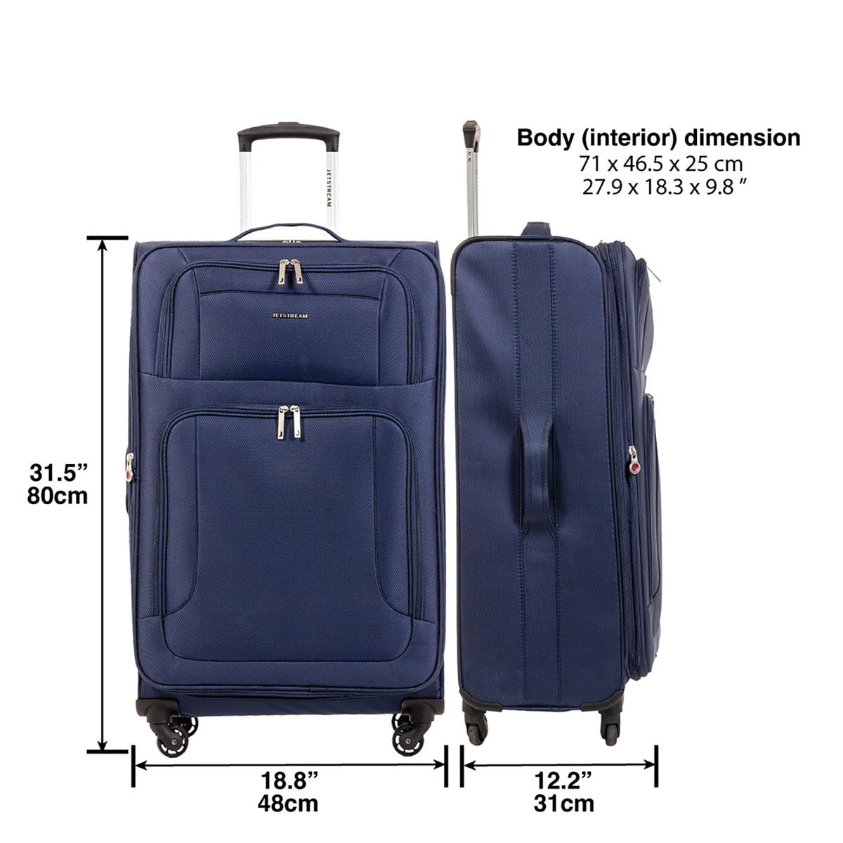 Jetstream 28 Inch Spinner Expandable Luggage - Lightweight Durable Suitcase with 360° Wheels for Travel, Business & Vacation | Perfect for International Flights & Long Trips